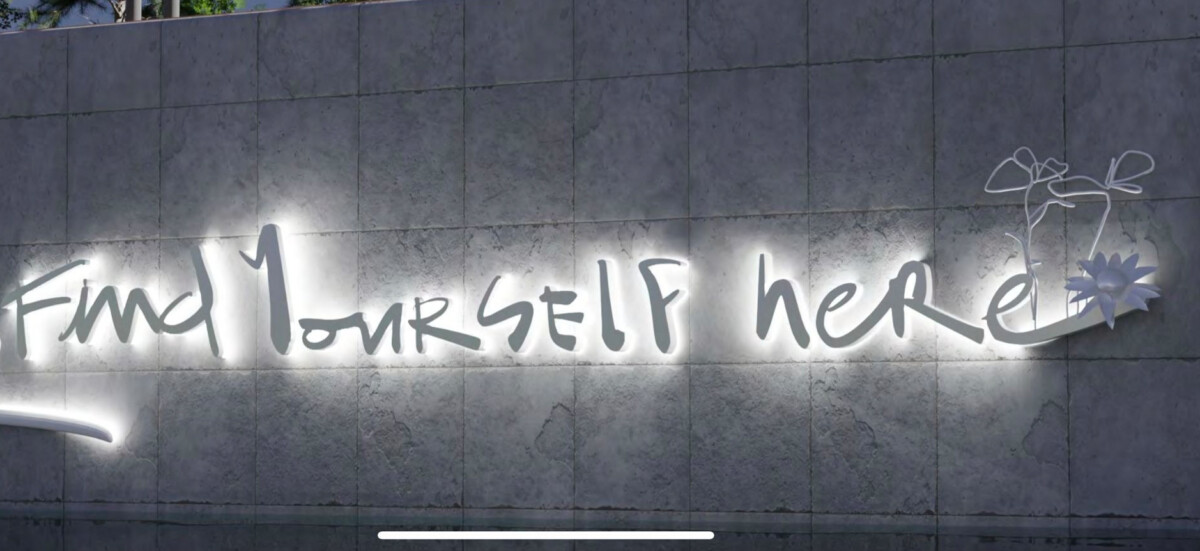 Find Yourself Here Typography Sculpture