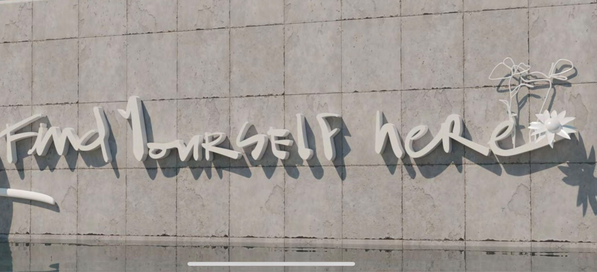 Find Yourself Here Typography Sculpture