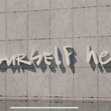 Find Yourself Here Typography Sculpture