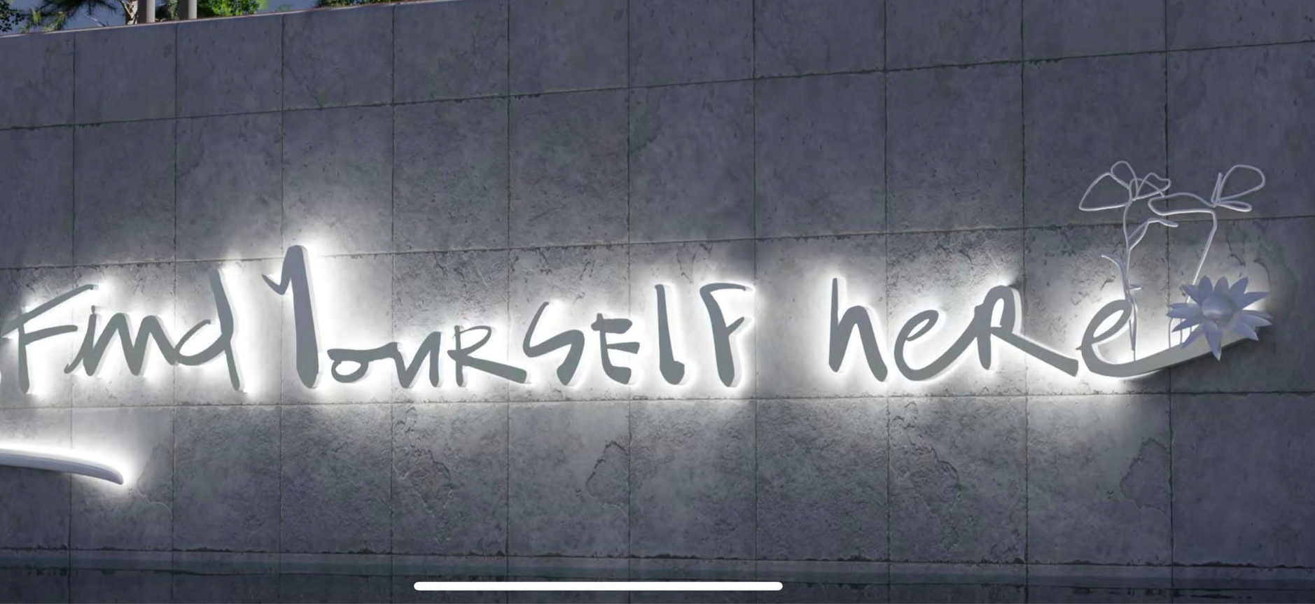 Find Yourself Here Typography Sculpture